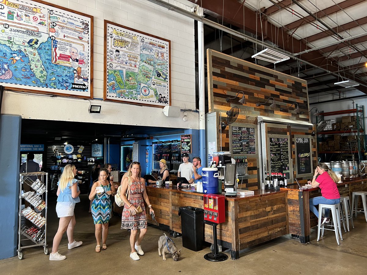 Enjoyed taking my sister and cousin to 3 Daughters Brewing.... we had a blast! What a great place to hang out. #food #foodie #foodbloggers #beer #brewery