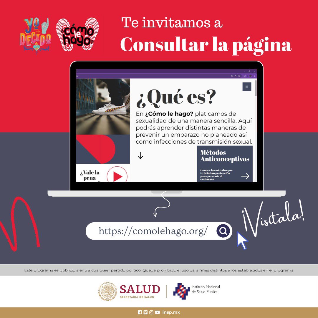 En la página “¿Cómo le hago?” podrás resolver tus dudas sobre sexualidad. Aprende a comprender de forma sencilla como prevenir embarazos no planeados, prevenir infecciones de transmisión sexual y más. Consulta: comolehago.org