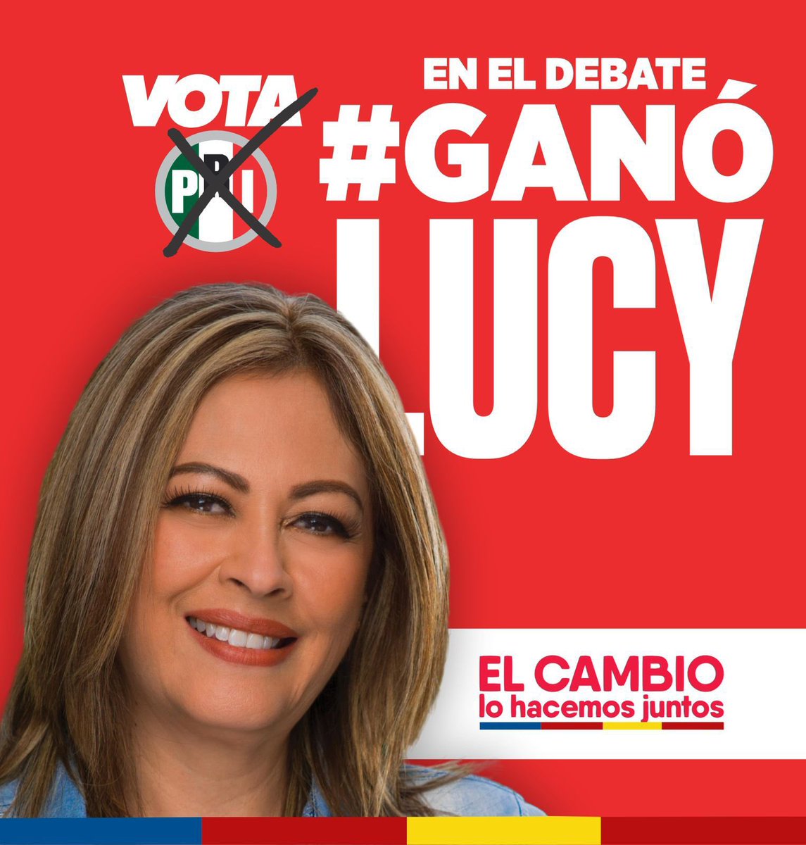¡El debate lo #GanóLucy porque demostró que conoce su tierra y ha trabajado por ella, porque sabe cómo enfrentar los retos que vive Morelos! ¡Vamos unidos y fuertes, con todo para ganar con @LucyMezaGzm, próxima gobernadora! #VotaPRI