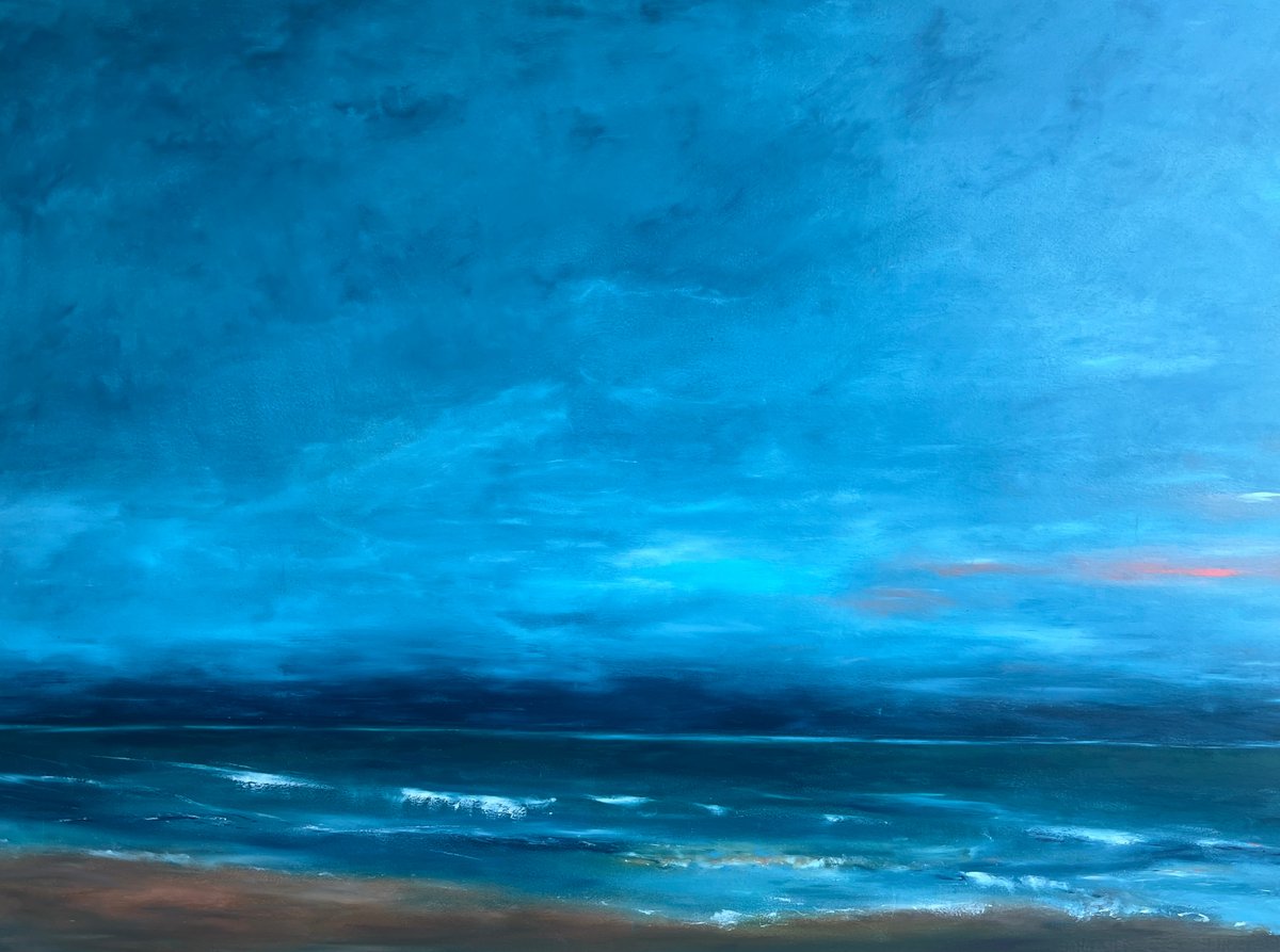 Today's Painting: Dusky Sea Song: Blue on Black by @FFDP written by and featuring @KWShepherd youtu.be/p8NQUbLQGio?si… Less than a month - point your ear toward the ocean - that will be @Lets_Play_MEOW and me with our new sound system cruising the coast. :)
