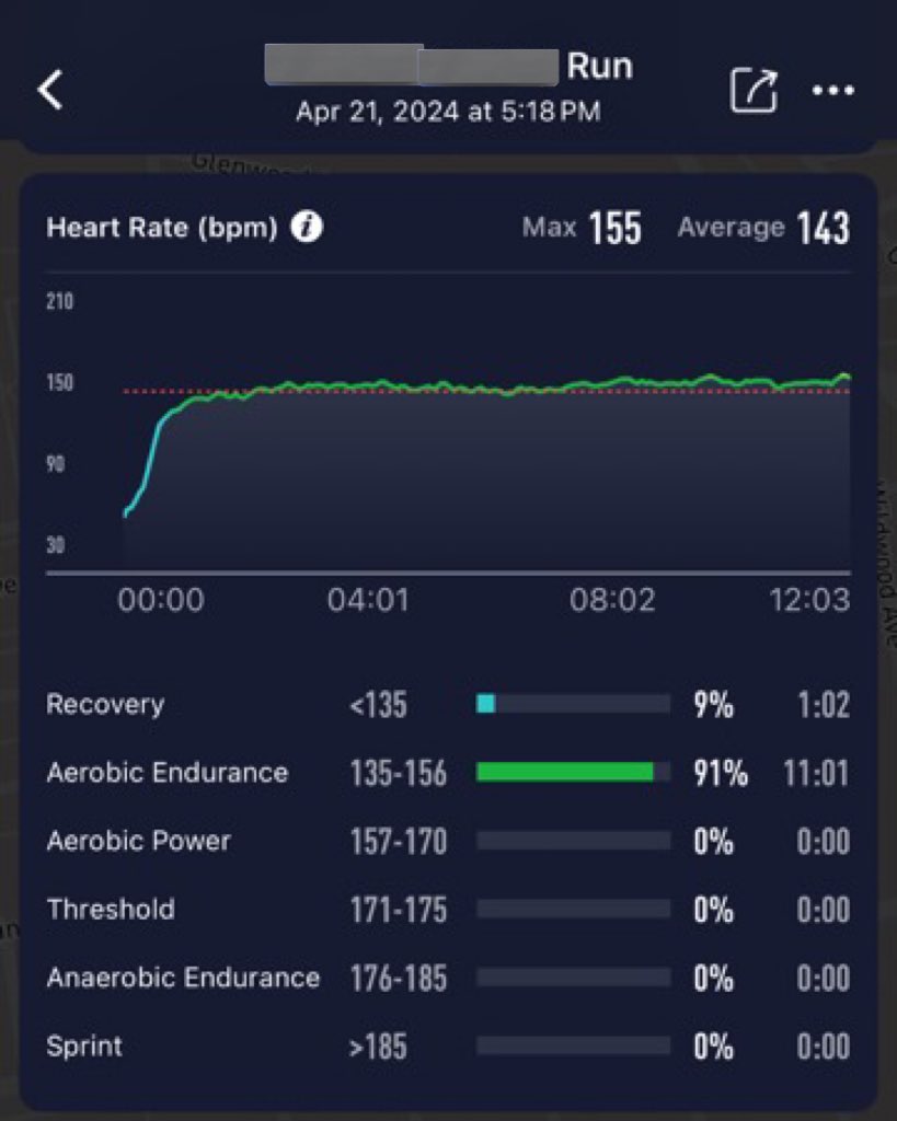 Noticed a cool change in my running numbers. Thought my watch was glitching but I’m just more fit. Body can handle higher heart rates with less effort compared to January. #running #fitness