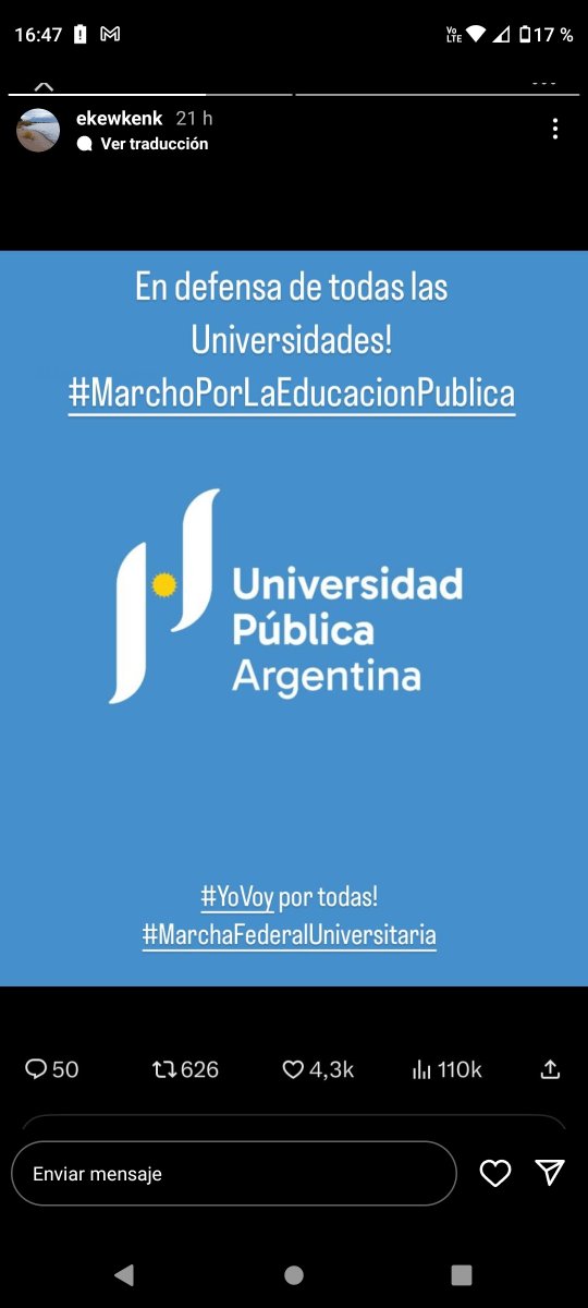 #YoVoy a la marcha del 23 de abril en apoyo a la educación pública y la ciencia #SinCienciaNoHayFuturo