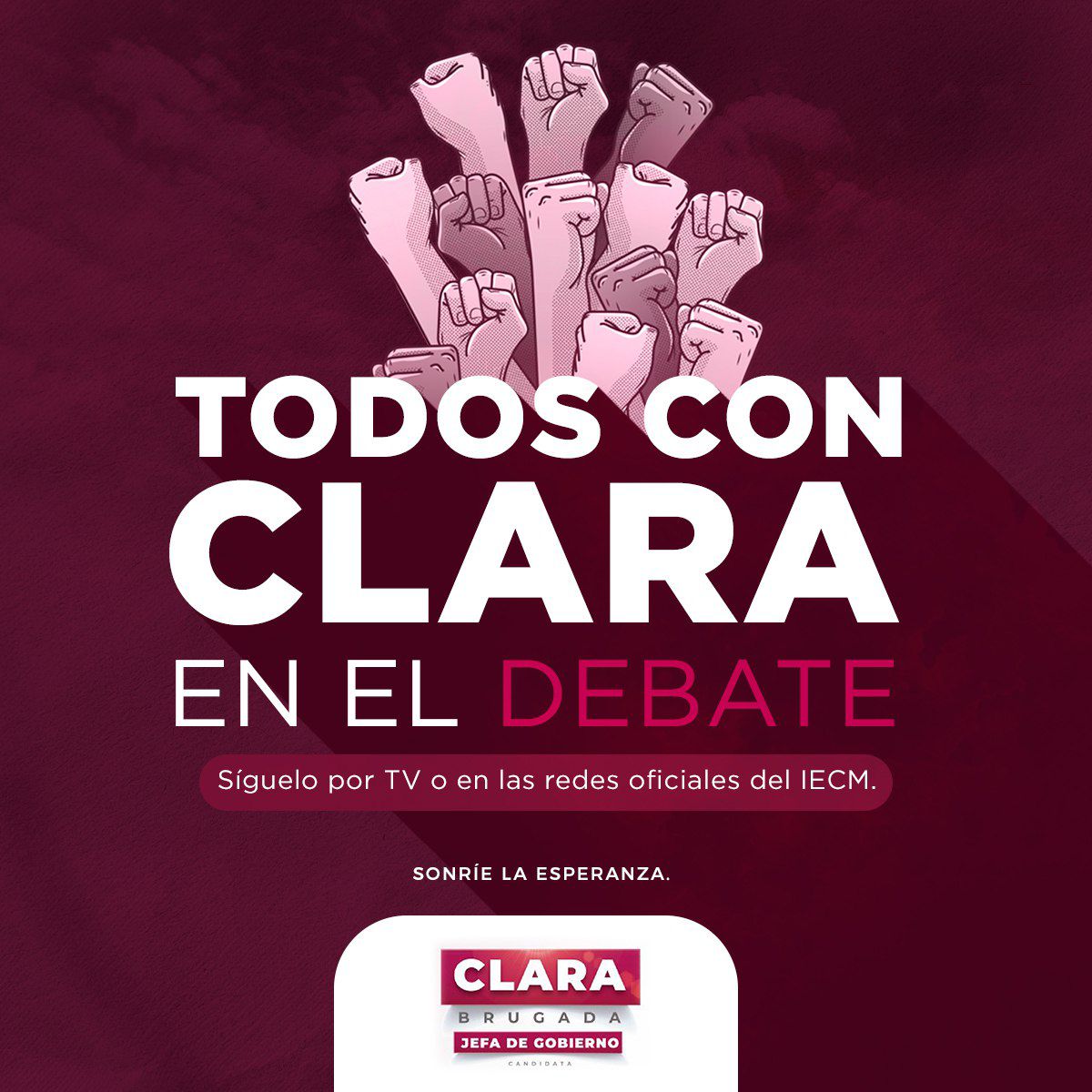 Si yo con @ClaraBrugadaM quien contra todos por eso #JefaDeGobierno #Todosganamos