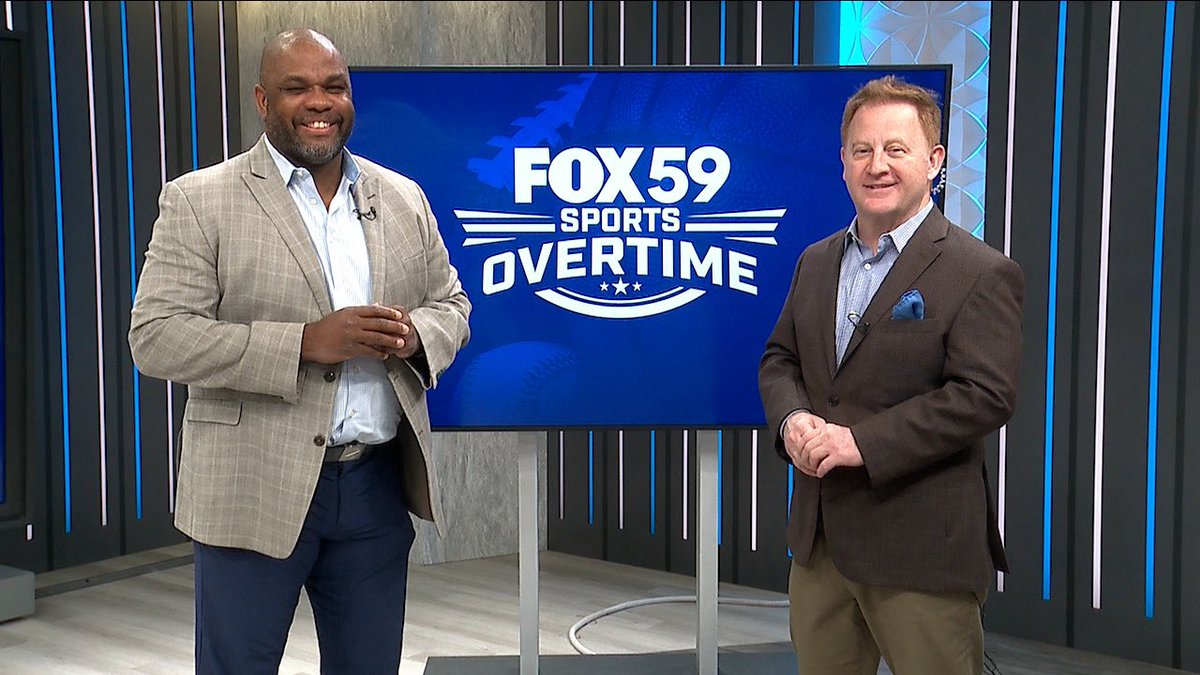 Local legend @MikeWellsNFL all dressed up for a special in-studio appearance on @FOX59 Sports Overtime. Talking Colts and Fever. Tune in at 10:35…. Wells raising the bar for @JMV1070 next week.