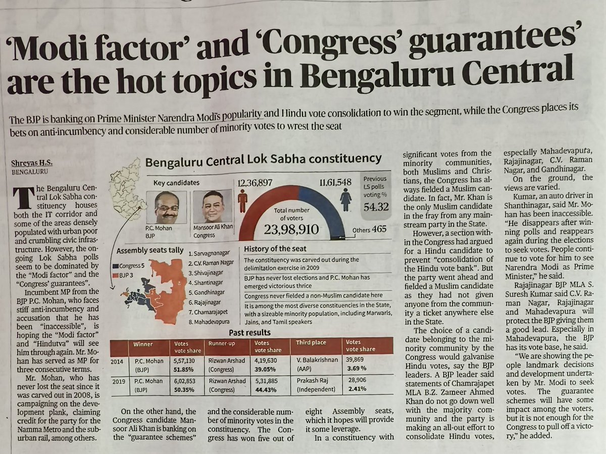 #BengaluruCentral - time to oust out the 'disappearing', 'inaccessible' @PCMohanMP #Vote4INDIA #Mansoor4BengaluruCentral @MansoorKhanINC