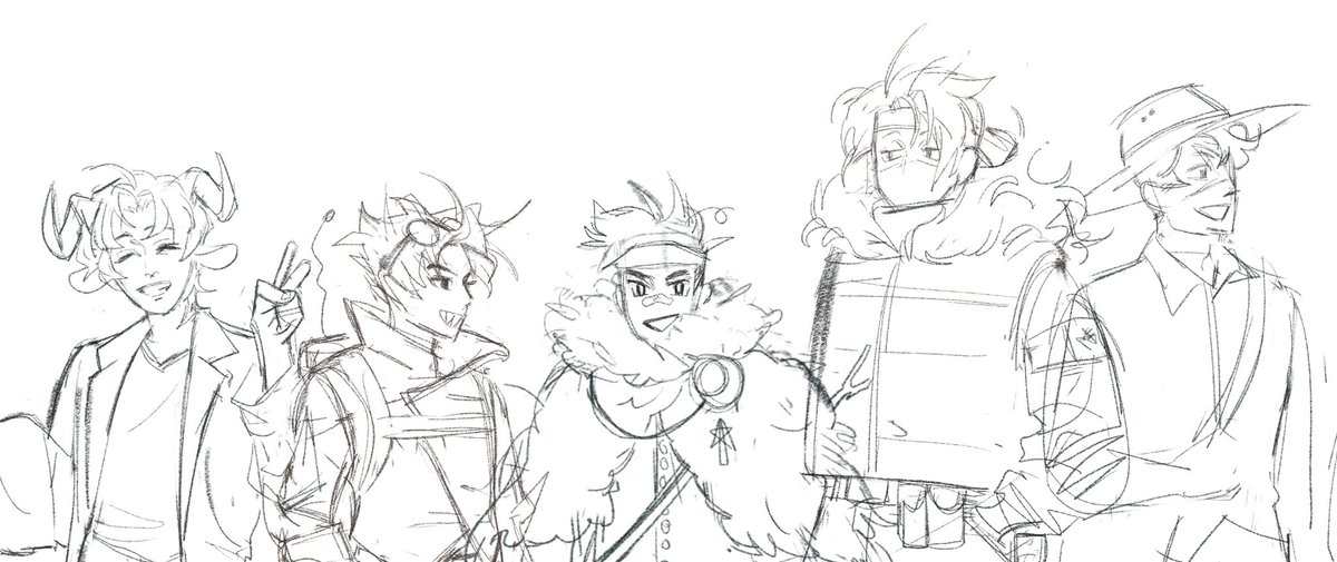 _kaens's tweet photo. chara sketches of my main hermit povs https://t.co/T7earAVMiA