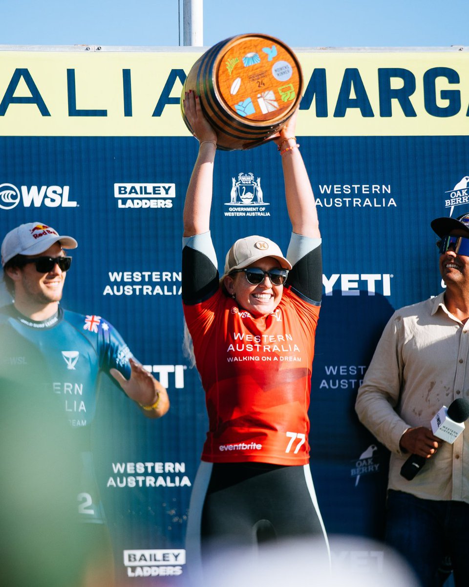 Victorious! 🏄‍♂️🏆 Congratulations hometown hero #jackrobinson & Hawaiian #gabrielabryan, winners of 2024 @WesternAustralia Margaret River Pro. Here's to chasing waves in this slice of paradise we call home.

📍: @MargaretRiver | #AustraliasSouthWest 
📸: @WSL in #WAtheDreamState