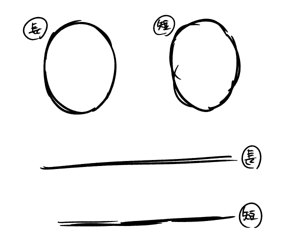 出来てる人にとっては当然だろって感じなのかもだけど線画で線を重ねるにしても長いストロークで重ねた方がきれいに見えるねというのを最近気づいたおおげさな図 