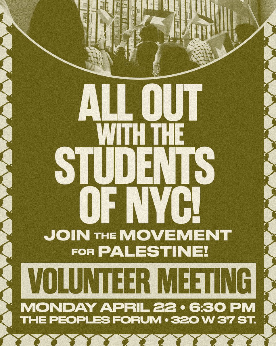 The student movement for Palestine has spread like wildfire, making massive waves across the world in under a week. This Monday, after a day of rallying for a free Palestine & supporting the students in their historic and heroic stand against Zionism, come to our weekly volunteer