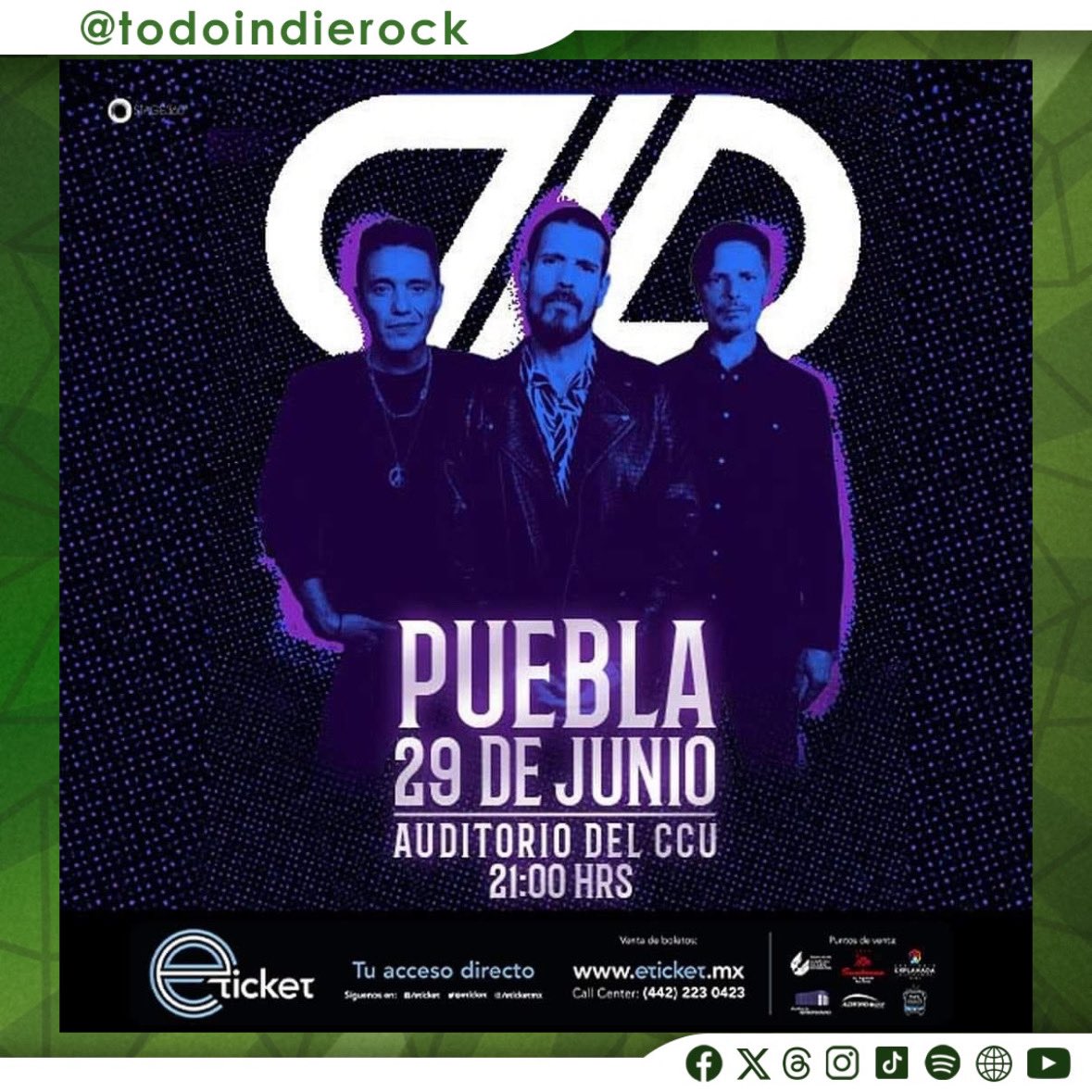 🚨No lo olvides, este 29 de junio llega a #Puebla la agrupación @dldmexico 🎤👇🏻

🎫 Tickets en @eticket 
🔗 eticket.mx/masinformacion…
💿 @ccubuap | @Stage360mx 

#TodoIndieRock