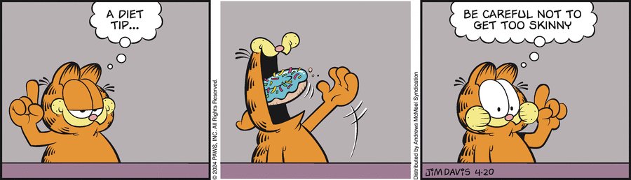 Garfield by Jim Davis for Sat, 20 Apr 2024