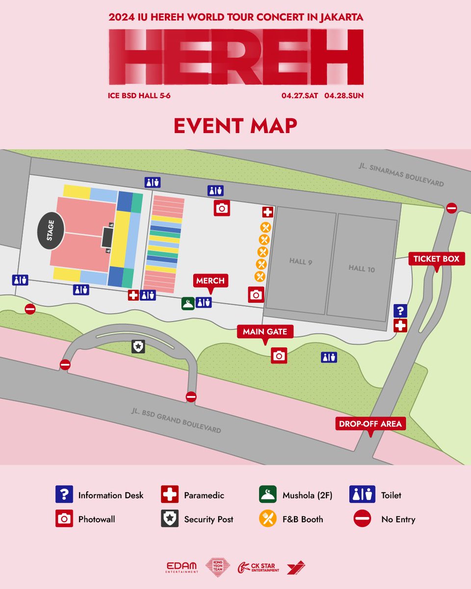 ⏰ Clock is ticking – IU is coming to Indonesia very very soon~ Who is excited to see IU? 🧚 Here is the venue map! Take a look so you don’t get lost~ 【𝟐𝟎𝟐𝟒 𝐈𝐔 𝐇𝐄𝐑𝐄𝐇 𝐖𝐎𝐑𝐋𝐃 𝐓𝐎𝐔𝐑 𝐂𝐎𝐍𝐂𝐄𝐑𝐓】 𝐈𝐍 𝐉𝐀𝐊𝐀𝐑𝐓𝐀💜🧚 📆 𝟐𝟕.𝟎𝟒.𝟐𝟒 (𝐒𝐚𝐭) 𝟕 𝐏𝐌