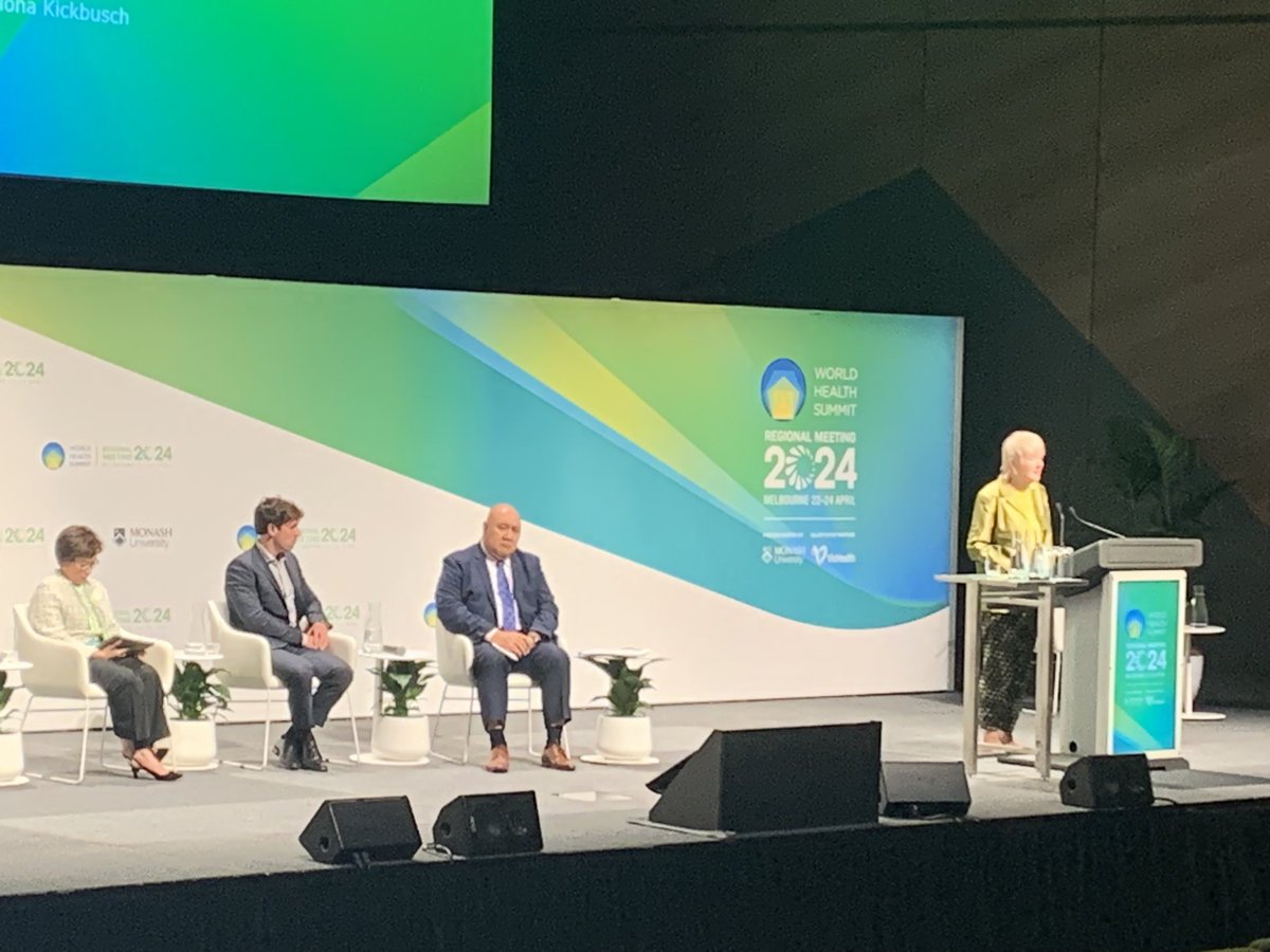 “During covid health became a divider rather than an issue that brought us together”. @IlonaKickbusch on why public health institutions must seek to establish trust through listening, transparency, cooperation and co-production with communities #WHSMelbourne2024