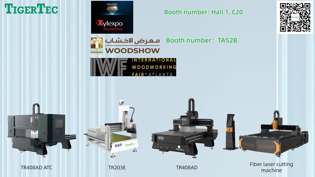 ji_yvette19063's tweet photo. TigerTec Exhibition Plan of 2024
Welcome you to our booth to check our machine quality and details.
#cncmachinery #woodworkingmachinery #woodrouter #nestingcnc #nestingmachine #cncengraivng https://t.co/IRSENyU8rY