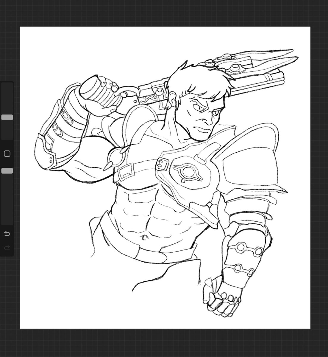 I can’t help it. I love the Sentinel skin but I hate the helmet so here’s #doomguy without a helmet #WIP