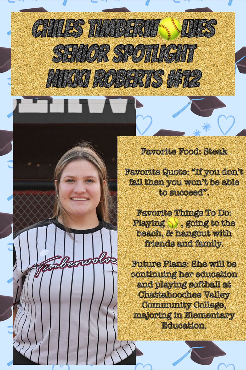 Senior Spotlight 👩🏻‍🎓….Nikki Roberts #12!!

Come out and celebrate all of our 👩🏻‍🎓on Tuesday, April 23 at 6PM at the Wolves 🐺 Den prior to our 7 PM game vs. Sneads 🏴‍☠️.