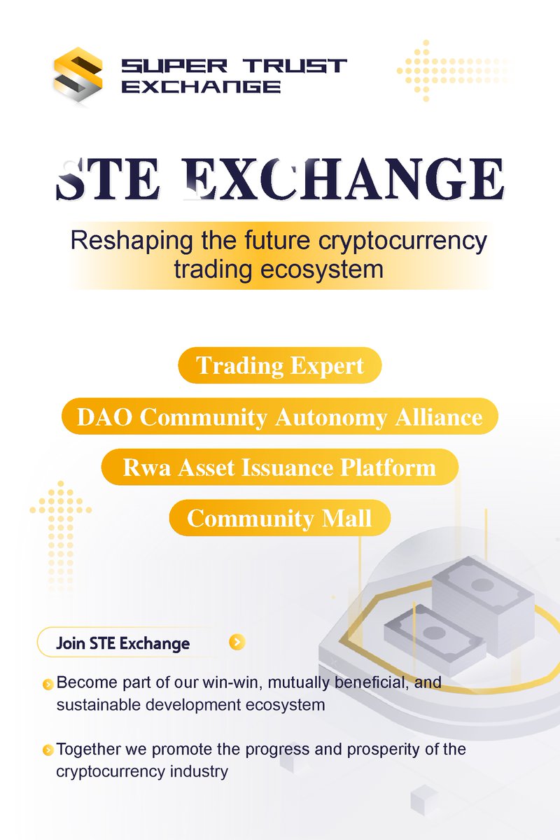 STE_EXOfficial's tweet photo. STE Exchange: Leading the future of cryptocurrency trading. 🚀 Building a crypto ecosystem of mutual benefit, support, and sustainable growth. Explore the future, embrace the new era of digital currency trading! 💼💫 #Crypto #STEExchange #FutureOfTrading https://t.co/TSIZw1Y4wU