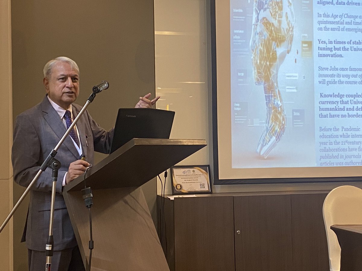 Diwakar Shukla (@floatingpebble) on Twitter photo Prof ( Dr) Anoop Swarup, Secretary General AUAP, and founding Vice Chancellor <a href="/jlubhopal/">Jagran Lakecity University (JLU)</a> ,speaks on AI, Education & Internationalisation at 3rd AUAP FDP at Bangkok.
He says the world is in churn and AI & technology is at the heart of this change.
<a href="/anoopswarup/">Dr Anoop Swarup</a> <a href="/Harimohangupt19/">Harimohangupta</a> Prof ( Dr) Anoop Swarup, Secretary General AUAP, and founding Vice Chancellor <a href="/jlubhopal/">Jagran Lakecity University (JLU)</a> ,speaks on AI, Education & Internationalisation at 3rd AUAP FDP at Bangkok.
He says the world is in churn and AI & technology is at the heart of this change.
<a href="/anoopswarup/">Dr Anoop Swarup</a> <a href="/Harimohangupt19/">Harimohangupta</a>