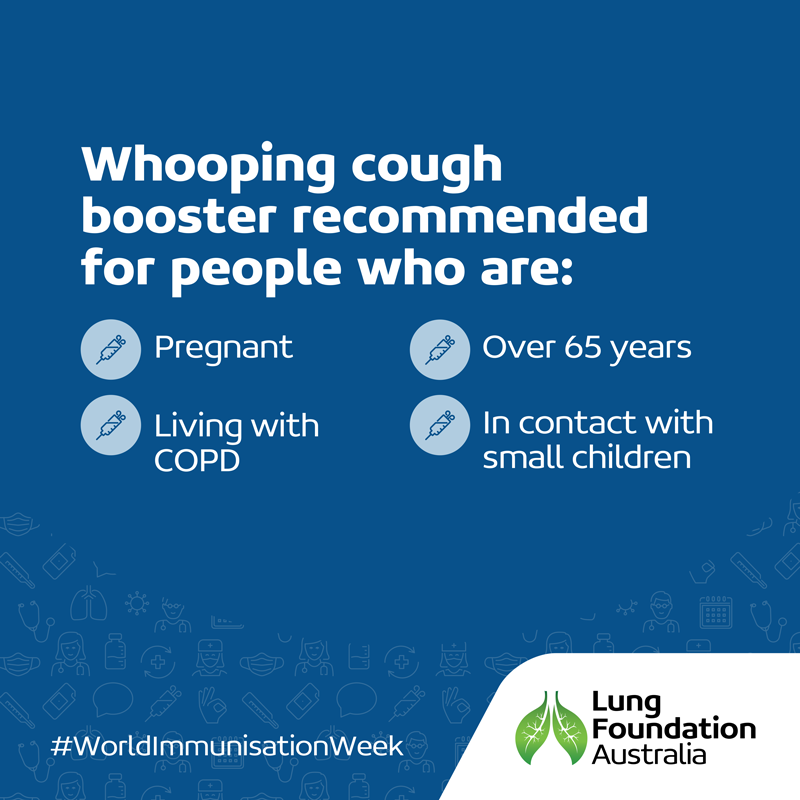Are you - Pregnant? - Over 65 years? - Living with COPD? - In contact with young children? Ask your healthcare provider about whooping cough booster vaccination! Learn more: lungfoundation.com.au/patients-carer…