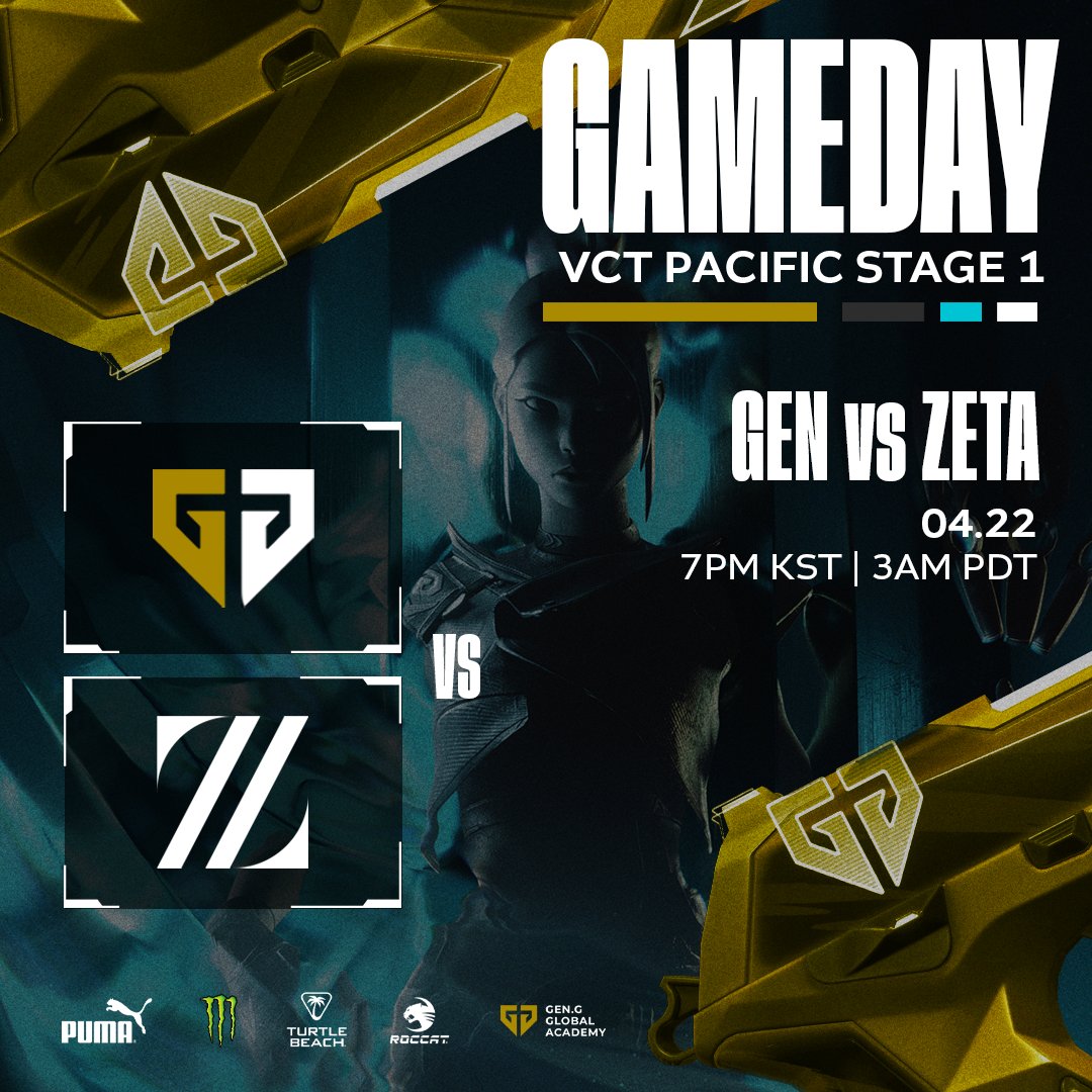 📍 #𝐕𝐂𝐓𝐏𝐚𝐜𝐢𝐟𝐢𝐜 𝐒𝐓𝐀𝐆𝐄 𝟏 𝐯𝐬 @zetadivision

⏰ 𝐊𝐑/𝐉𝐏 7PM | 𝐏𝐃𝐓 3AM | 𝐌𝐘/𝐒𝐆 6PM | 𝐈𝐃𝐍/𝐓𝐇 5PM | 𝐈𝐍𝐃 3:30PM

📺 Broadcast
VCT | bj.afreecatv.com/valorant
VCT | youtube.com/@VCTPacific
VCT | twitch.tv/valorant_pacif…

#TIGERNATION #GENGWIN #GENGVAL
