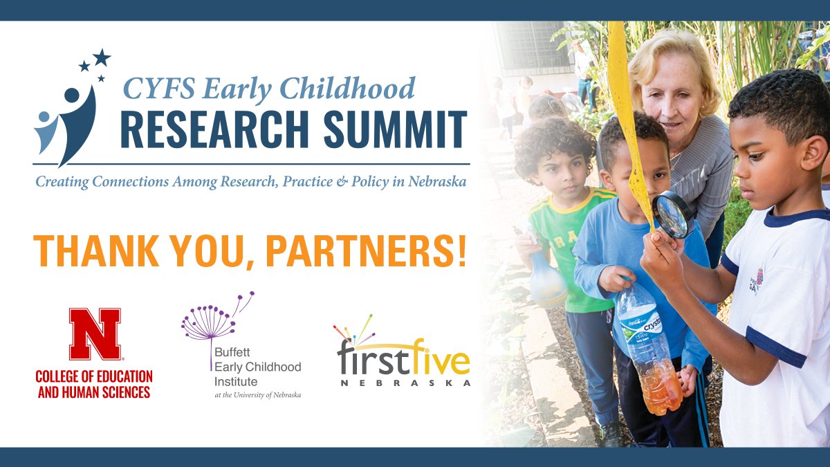 UNL_CYFS's tweet photo. Happening tomorrow! 📣 Nebraska's #earlychildhood research, practice and policy communities will gather for #ECSummit24 to share research/practices that make a difference for young children. ›› https://t.co/l4PM0h4KcI
Special thanks to: @UNL_CEHS | @BuffettECI | @FirstFiveNebr https://t.co/6f6wj7a2Zg