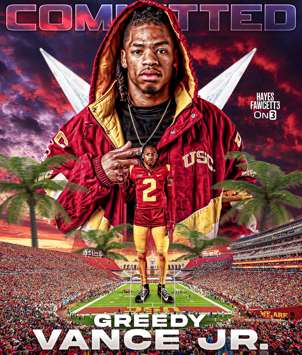 BREAKING: Former Florida State DB Greedy Vance Jr. has Committed to USC, he tells @on3sports The 5’11 180 DB totaled 71 tackles, 4 INTs, & 12 PD in his college career thus far One of the Top DBs in the Portal Will have 1 year of eligibility remaining on3.com/db/greedy-vanc…