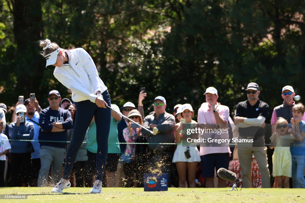 Nelly Korda took the Chevron Championship and is now the third woman in history to win five consecutive LPGA events, after Nancy Lopez (in 1978), and Annika Sorenstam (in 2004-2005). | April 21, 2024 | #GettySports| 📷: @lyonstography Gregory Shamus