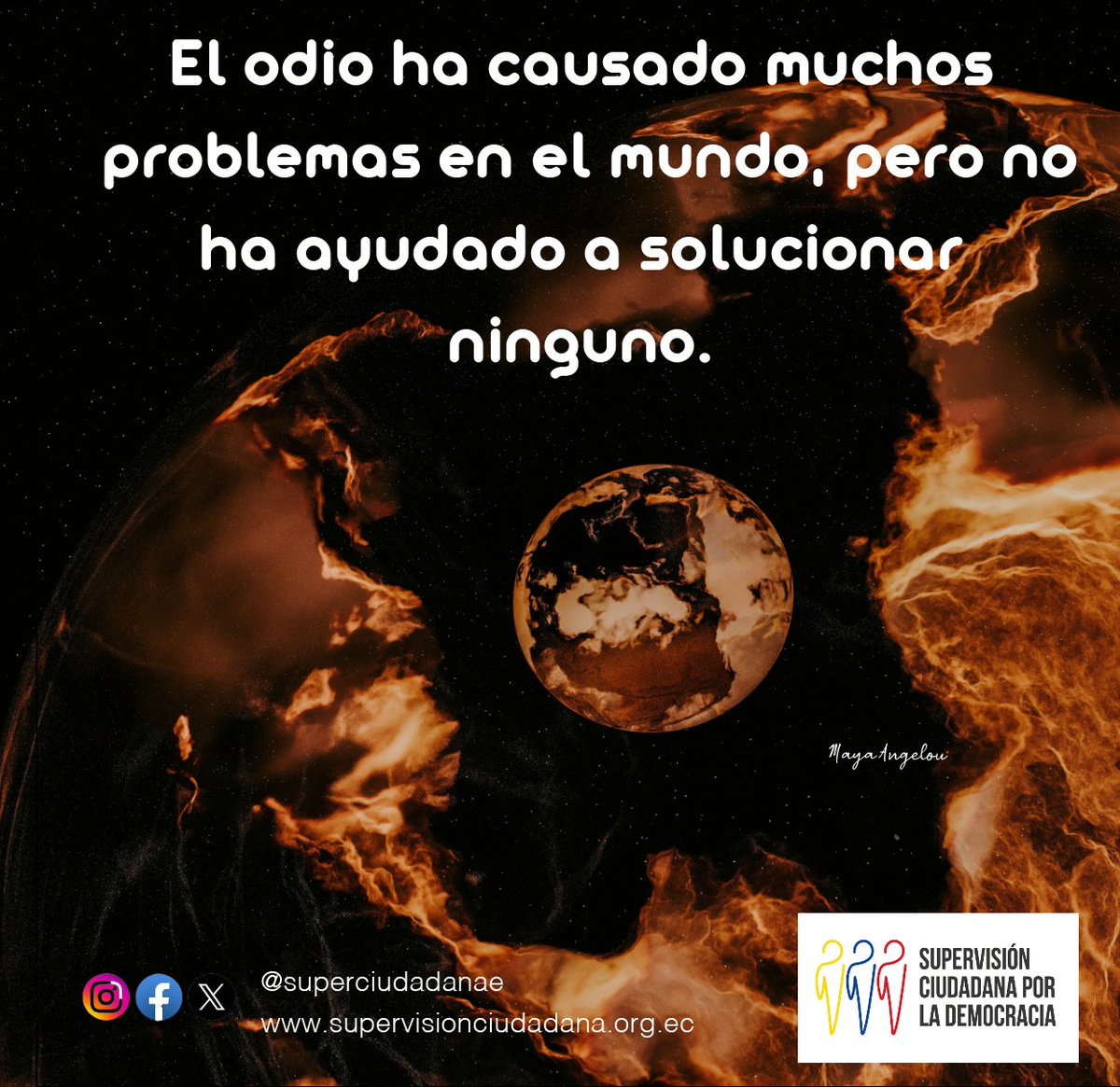 #FelizLunes

#NoAlOdio
#FraseDelDía 

#PazNoGuerra #Educacion #Dialogo #Conocimiento #Anticorrupción #Etica #Valores #Honestidad #Dialogo #Respeto #Ecuador #Quito #Paz #Disculpas #Aprender