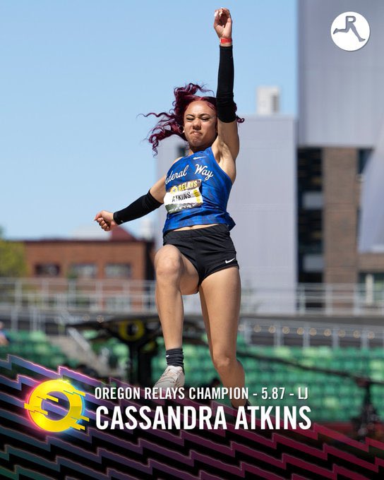 FDubTrackField's tweet photo. Cassandra Atkins 1st place in the Long Jump and 2nd in the Triple! @OregonTF got a good one! https://t.co/QtDxj5zqW9