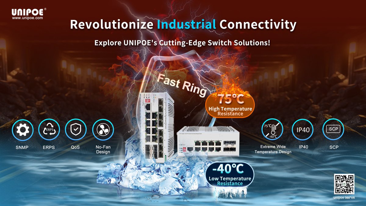 💁‍♀️Unlock the Power of Industrial Networking with Our Cutting-Edge Switches!

#UNIPOE L2+ Managed Industrial Switches with features: #ERPS, #SNMP, #STP/RSTP/MSTP, etc. It also offers unmatched reliability in the harshest environments.
We are always here for any requirements. ✊✊