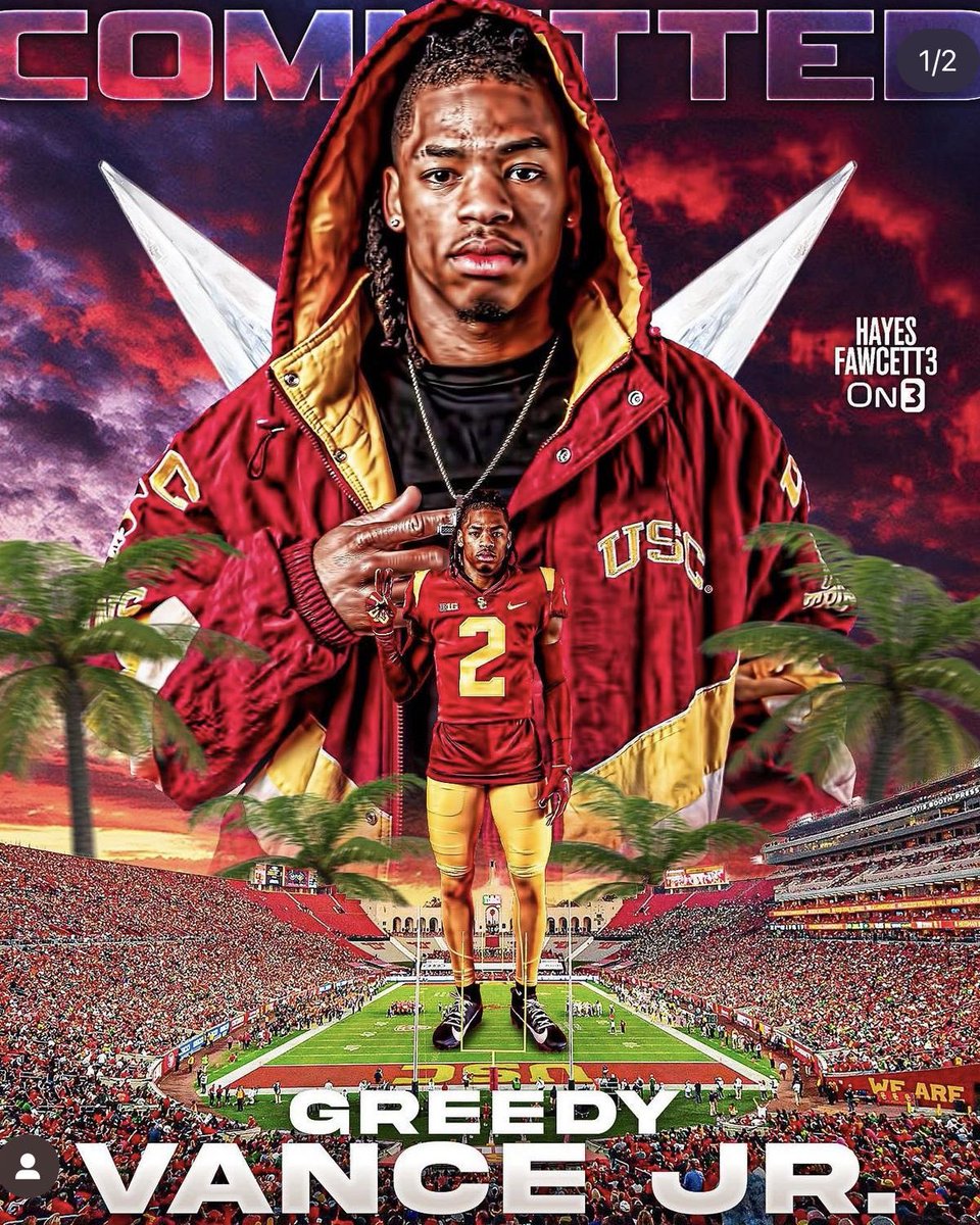 Florida St. DB Transfer Greedy Vance Commits to #USC❕✌🏼

▶️ on3.com/teams/usc-troj… via @On3USC #FightOn