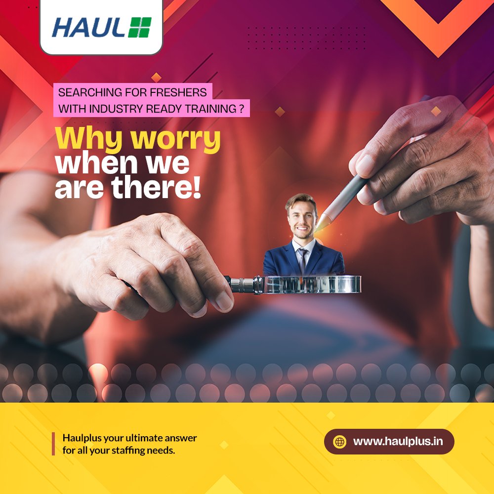 We make sure to find not just freshers but candidates that are well seasoned for specific industries. Make hiring easy with Haulplus.

Call us now at 7030954100 or visit haulplus.in

#staffingfirm #staffingservices #staffingindustry #staffingcompany #humanresource