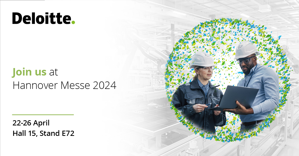 Looking for smarter, more sustainable ways to operate your organization? Discover how Deloitte is working alongside innovation powerhouses like SAP to make #manufacturers some of the world's smartest organizations—all at #HannoverMesse. deloi.tt/3JjPG25:: #HM24