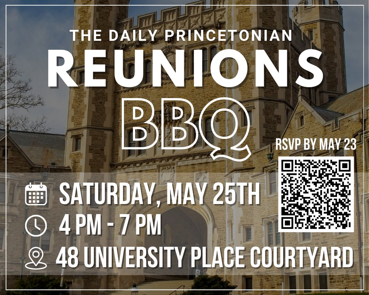 #SPONSORED Attention, 'Prince' alumni! On May 25th we will be hosting our annual Reunions BBQ at 48 University Place Courtyard from 4 PM-7 PM. Come to catch up with other alumni, enjoy delicious food, and meet current staff. RSVP by May 23rd at this link: forms.gle/SVvPwo4q7oc7qK…