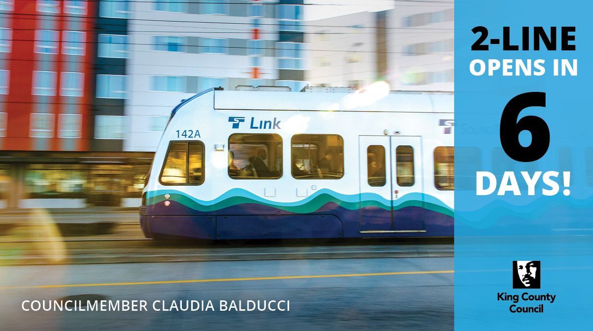 KccClaudia's tweet image. 6 days to the 2 Line! The initial segment, from S. Bellevue Station to Redmond Tech Station, is 6.6 miles long and @SoundTransit expects 6k daily boardings. If you're planning to be ride, what will you use the light rail to do? #2Line #CountdownContinues #TransitAdventures