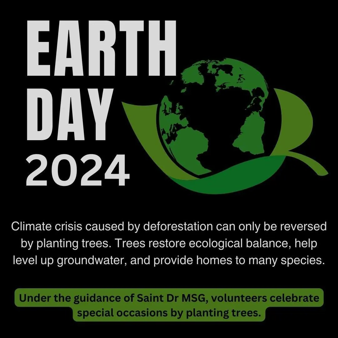 #EarthDay is celebrated on22April 2create awareness about earth conservation.Under guidance of SaintMSGInsan,crores of people r contributing in savingearth through NatureCampaign,ByeBye Ethene,CleanlinessCampaign, OrganicFarming, WaterConservation. #EarthDay2024 #EarthDayEveryDay