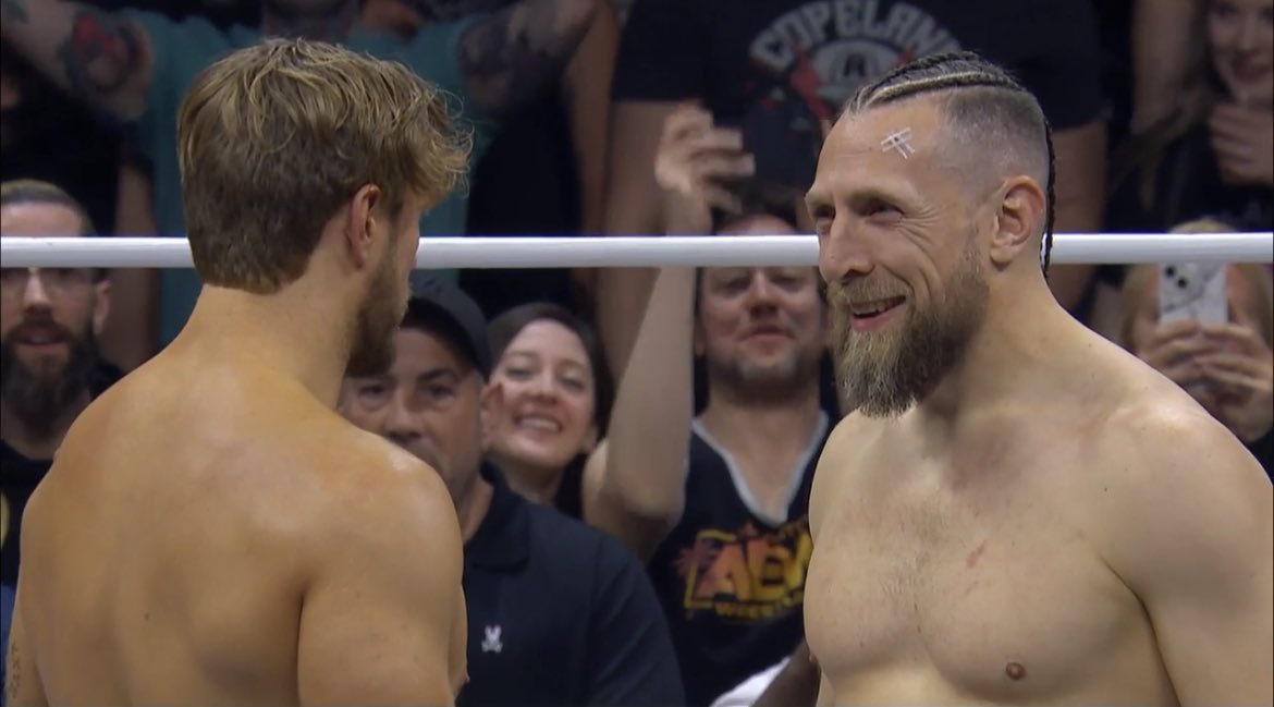 SeanRossSapp's tweet photo. That's one of the best matches in pro wrestling history right there.

Bryan Danielson vs. Will Ospreay https://t.co/YapNHk2aXU
