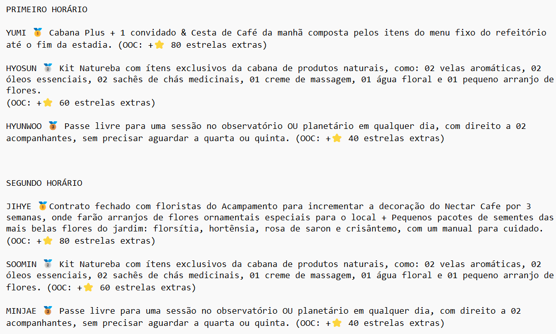 APSRPARK's tweet photo. — PRÊMIO DOS GANHADORES DO VIRA-VIRA TRONCO!

15H00.
@TT97YM.
@EF01PH.
@EF96PH.

20H00.
@AM91PJ.
@TT00KS.
@TT03CM.

PARABÉNS À TODOS QUE PARTICIPARAM! Todos podem retirar seus itens a partir de agora com os funcionários do acampamento. https://t.co/mYYRlAQdO3
