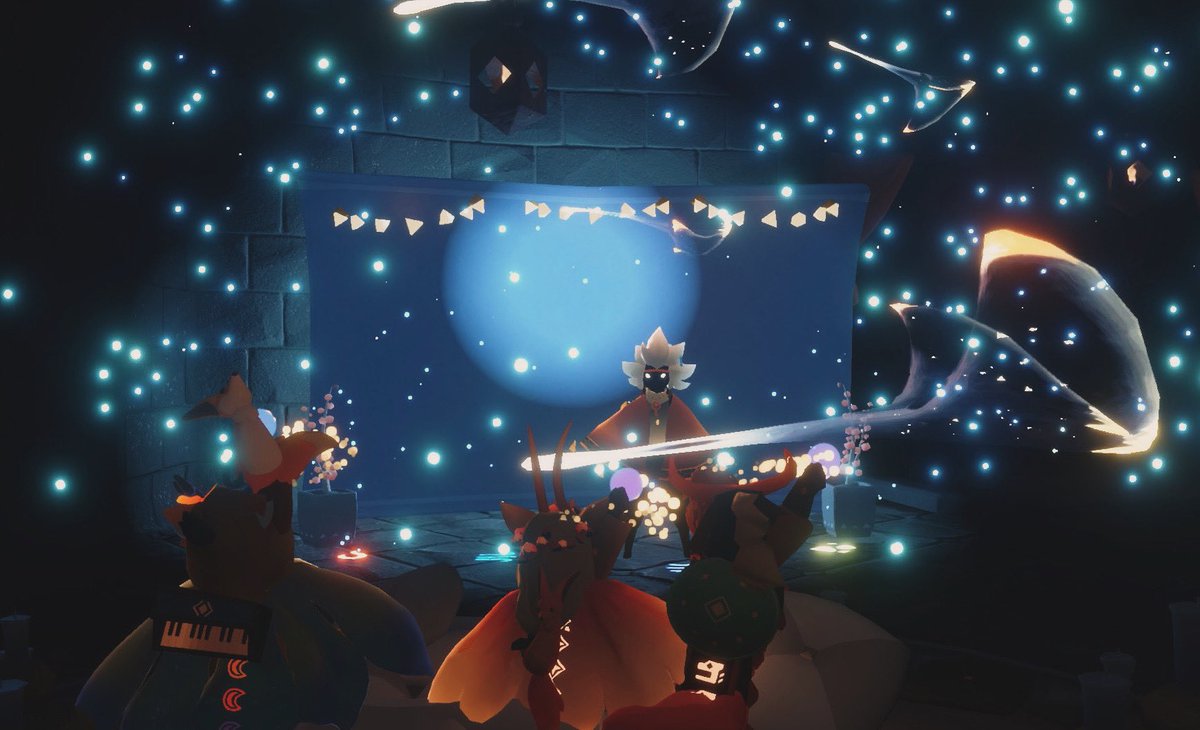 Cozy candlelight concert with Judah. Thank you <a href="/RheaOwl/">Rhea</a> for this beautiful photo! ❤️#thatskyconcert #skygame #sky #thatskygame #skychildrenofthelight #thatskygamephotography #skychildrenofthelightphotography #skychildren #skyphotography #skykid #skycotl #skythegame #skyfriends