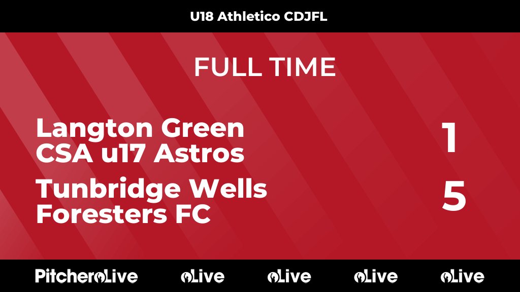 FULL TIME: Langton Green CSA u17 Astros 1 - 5 Tunbridge Wells Foresters FC
#LANTUN #Pitchero
forestersfc.com/teams/124367/m…