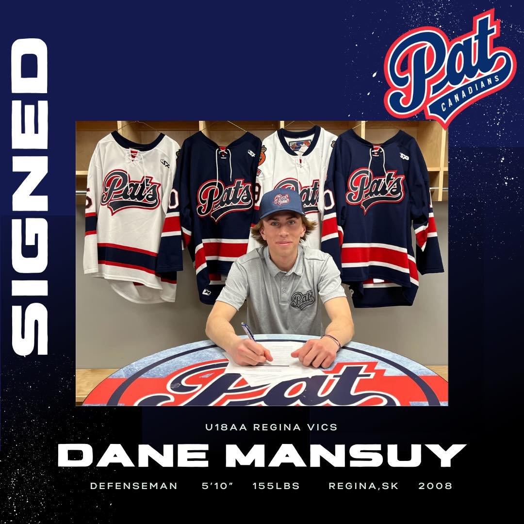 One more signing tonight!  The Cs have committed to home town kid, Dane Mansuy!  Dane is a smooth skating D-man that is fresh off an excellent SaskFirst camp. Last season with the Regina U18AA Vics he put up 5 goals and 20 points in 36 games. 

Welcome to the Cs Dane!