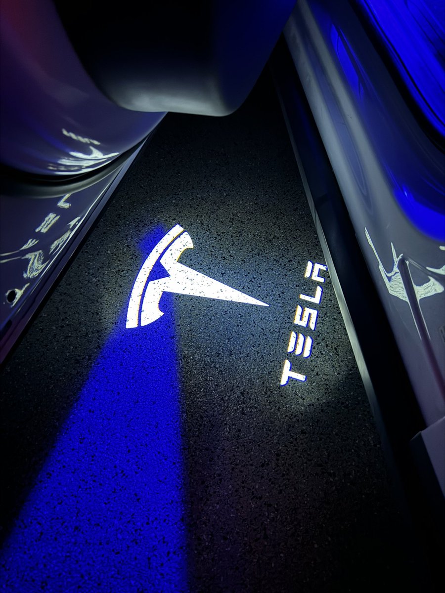 Today I dropped in some nice blue ambient lights and “Tesla” logo puddle lights into my Model X. I think they turned out really cool! What do you think! #Tesla