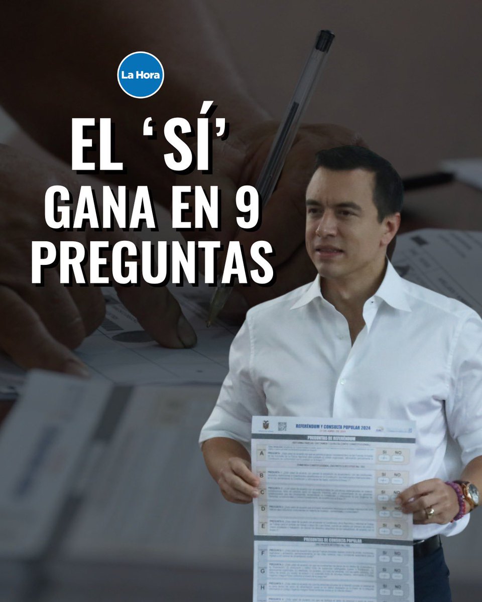 La consulta popular y el referéndum ganan en 9 de 11 preguntas, según el conteo rápido del CNE, que tiene un margen de error del 1%. Te decimos cuáles fueron rechazadas 🤔. 👉🏻 bit.ly/3Urcjrt