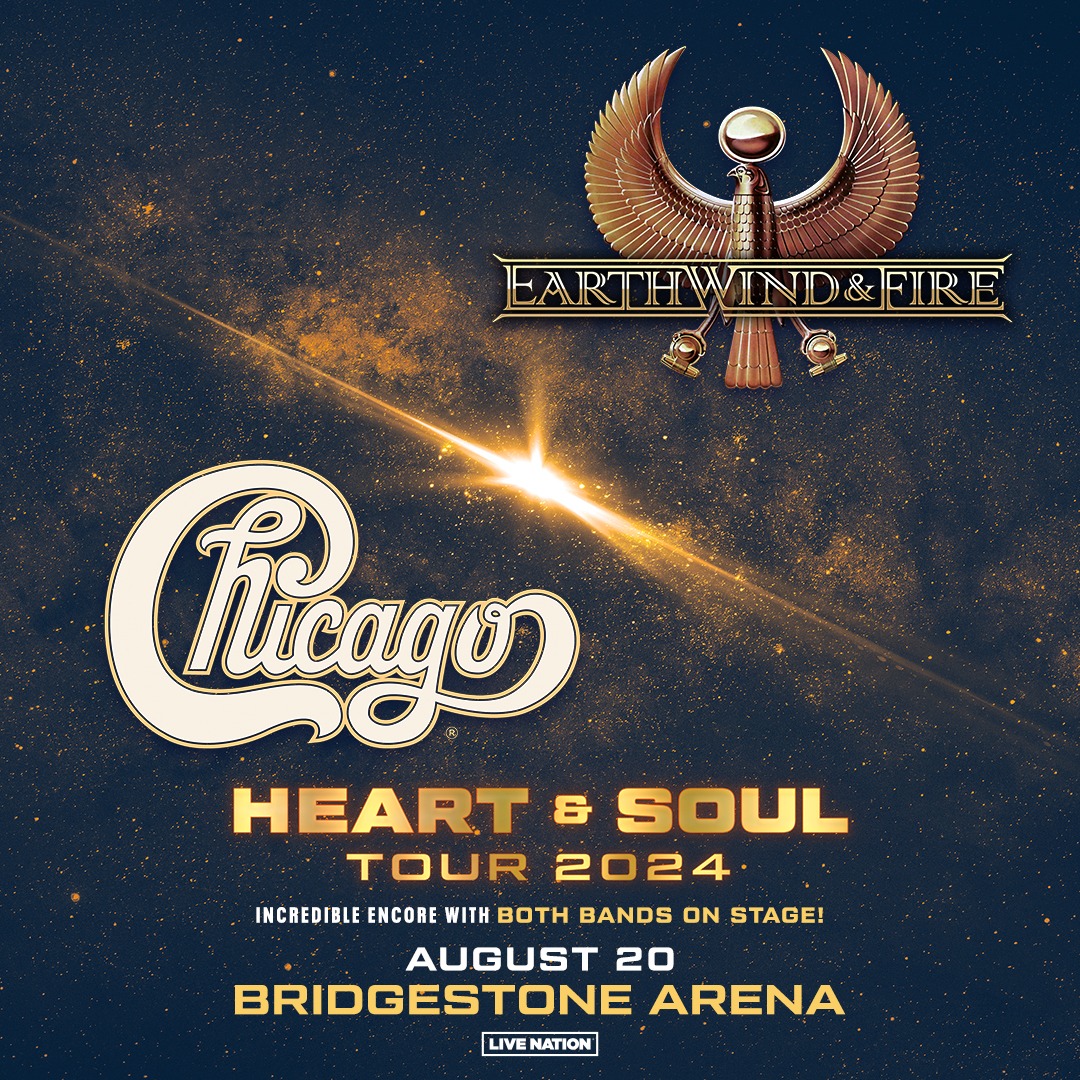 🎶 See Chicago when they come back to Bridgestone Arena with Earth, Wind & Fire on Aug. 20! > bit.ly/46bQUFz