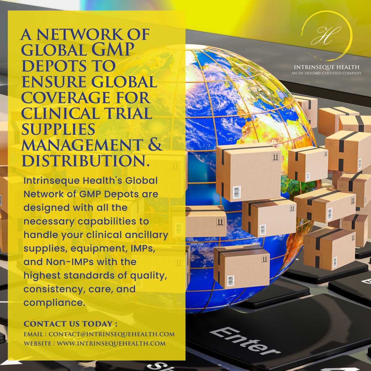 Intrinseque Health's Global Network of GMP Depots are designed with all the necessary capabilities to handle your clinical ancillary supplies, equipment, IMPs, and Non-IMPs with the highest standards of quality, consistency, care, and compliance.

#drugdiscovery #drugdevelopment