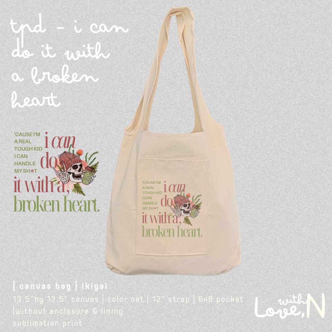 _with_love_N's tweet photo. Tortured Poets Department - I Can Do It With a Broken Heart  Canvas Bag

— onhand
—   280php

ꔛ  sublimation print
ꔛ available now in Shopee and Tiktok ! 

⌗ tsuno canvas japanese bag taylor swift tpd https://t.co/fCD7pGmnfQ