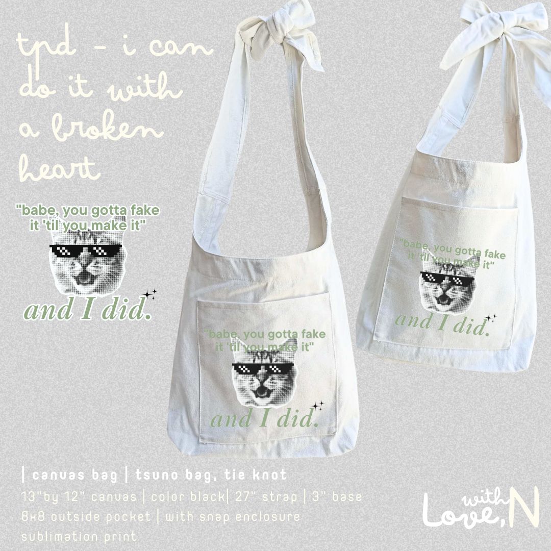 _with_love_N's tweet photo. Tortured Poets Department - I Can Do It With a Broken Heart Tsuno Bag

— onhand
—   350php 

ꔛ  sublimation print
ꔛ available now in Shopee and Tiktok ! 
https://t.co/SczLUHWkTW

⌗ tsuno canvas japanese bag taylor swift tpd https://t.co/aevY0HGtls