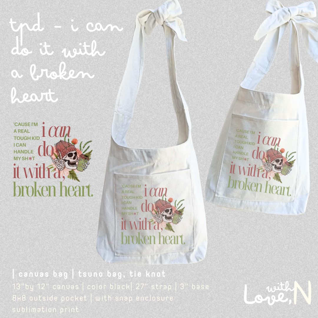 _with_love_N's tweet photo. Tortured Poets Department - I Can Do It With a Broken Heart Tsuno Bag

— onhand
—   350php 

ꔛ  sublimation print
ꔛ available now in Shopee and Tiktok ! 
https://t.co/SczLUHWkTW

⌗ tsuno canvas japanese bag taylor swift tpd https://t.co/aevY0HGtls
