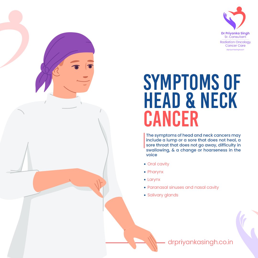 Spotlight on Head and Neck Cancer Symptoms: Recognizing Early Signs for Timely Intervention.
.
.
#PreventCancer #CancerAwareness #cancer #healthcare #healthinformation #drpriyankasingh #Radiationoncologist