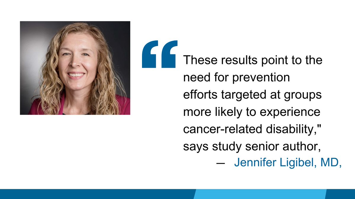 A study led by Dr Chao Cao (<a href="/ChaoCCao/">Chao Cao</a>) &amp; Dr Jennifer Ligibel found that 25% of cancer survivors grapple with significant disability post-diagnosis, highlighting the urgency for proactive disability prevention efforts. Learn more in <a href="/DanaFarber/">Dana-Farber</a>'s Momentum👇
physicianresources.dana-farber.org/news/more-than…